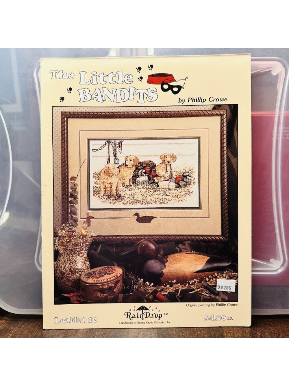 The Little Bandits Cross Stitch Pattern By Phillip Crowe RainDrop Puppies & Duck